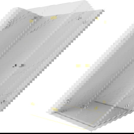 Mexen Lunar-F Duo cabina de ducha plegable 95 x 70 cm, transparente, dorada - 836-095L-070P-50-00