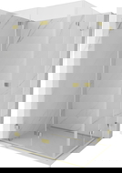 Mexen Lunar-F Duo zložljiva pršna kabina 95 x 75 cm, prozorna, zlata - 836-095L-075P-50-00