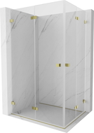 Mexen Lunar-F Duo pregibna pršna kabina 95 x 80 cm, prosojna, zlata - 836-095L-080P-50-00
