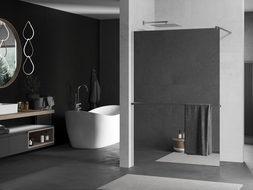 Mexen Kioto+ ścianka prysznicowa z półką Walk-in 100 x 200 cm, lustro, chrom - 800-100-121-01-50