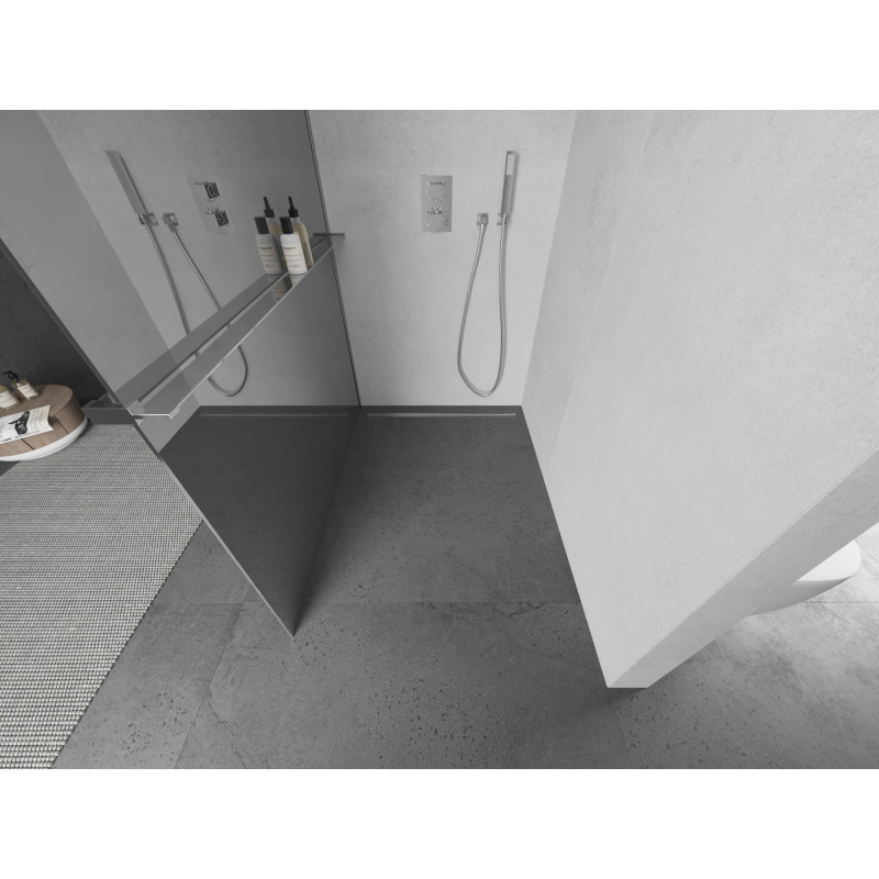 Mexen Kioto+ dušinurk riiuliga Walk-in 100 x 200 cm, peegel, kroom - 800-100-121-01-50