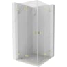 Mexen Lunar-F Duo faltbare Duschkabine 95 x 95 cm, transparent, gebürstetes Gold - 836-095L-095P-55-00