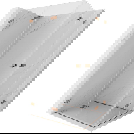 Mexen Lunar-F Duo zložljiva pršna kabina 95 x 85 cm, prozorna, rožnato zlato - 836-095L-085P-60-00