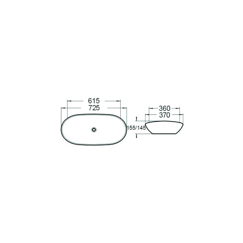 Mexen Gabi opbouwwastafel 61 x 36 cm, wit - 21716100