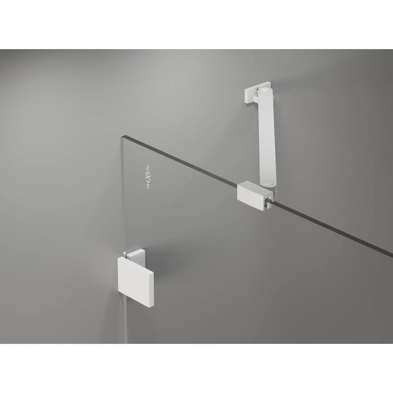 Mexen Lunar-F foldable shower enclosure right 95 x 70 cm, transparent, white - 836-095-070-20-00-P