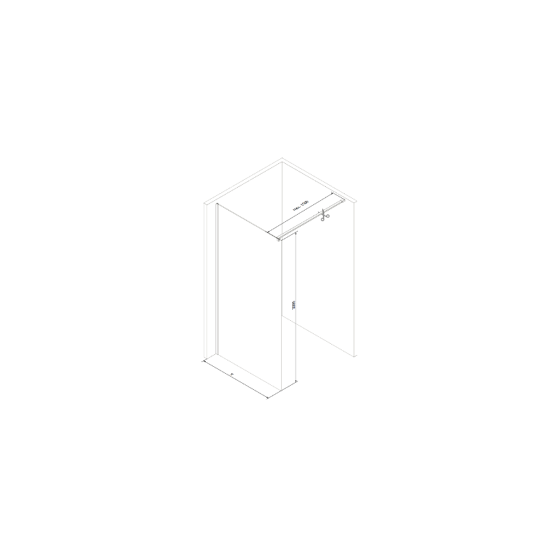 Mexen Kioto τοίχος ντους Walk-in 120 x 200 cm, γραφίτης 8 mm, ροζ χρυσό - 800-120-101-60-40