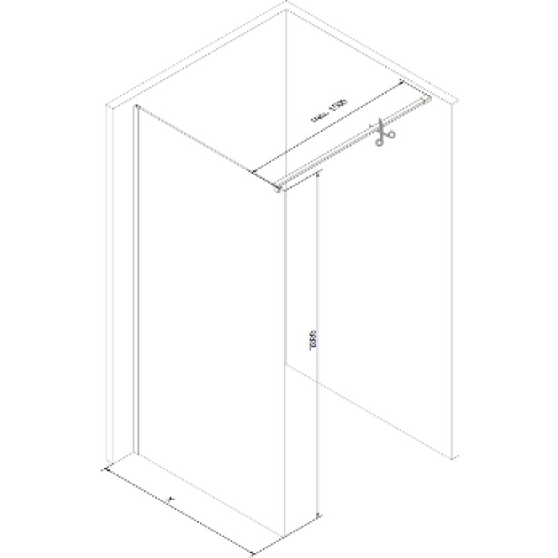 Mexen Kioto Walk-in Shower Screen 120 x 200 cm, Graphite 8 mm, Rose Gold - 800-120-101-60-40