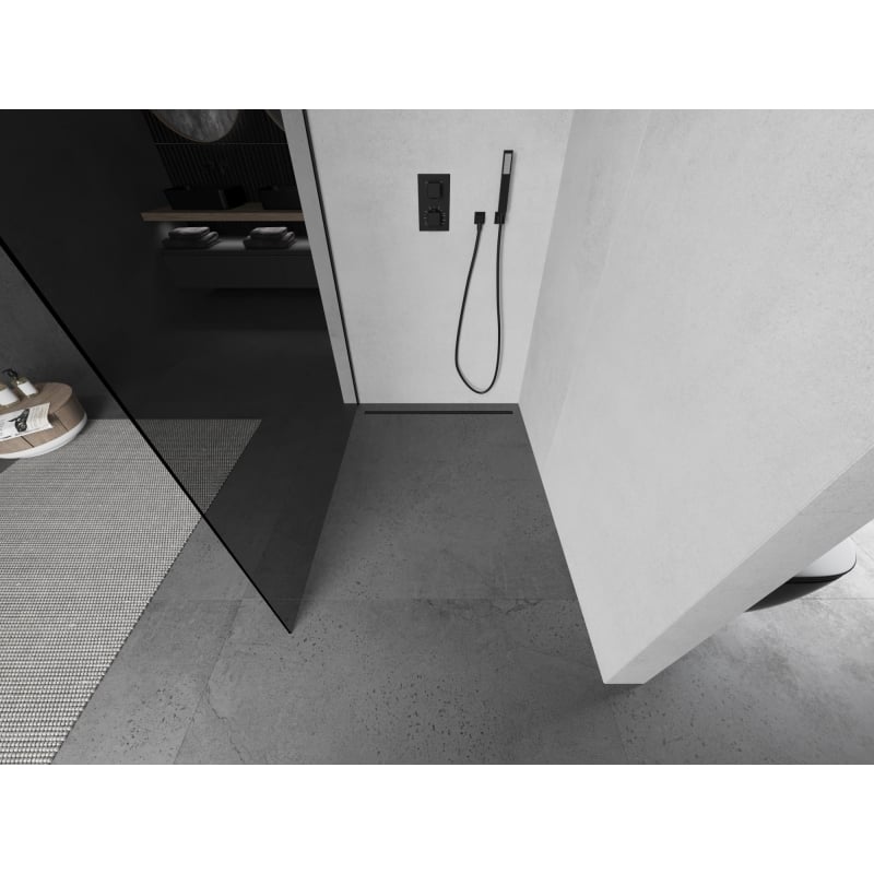 Mexen Kioto dušisein Walk-in 80 x 200 cm, grafiit 8 mm, must - 800-080-101-70-40