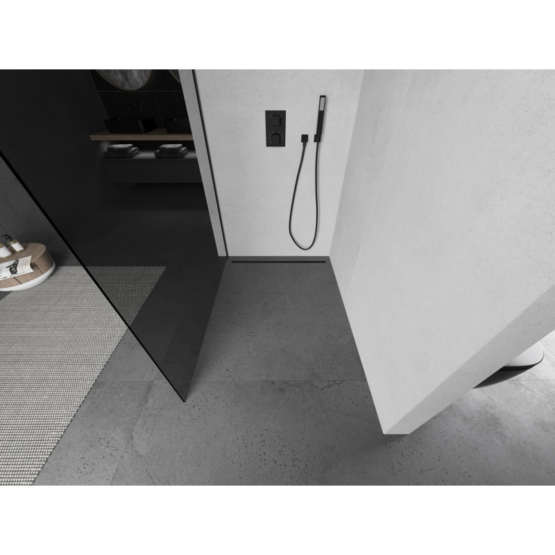 Mexen Kioto dušisein Walk-in 100 x 200 cm, grafiit 8 mm, must - 800-100-101-70-40