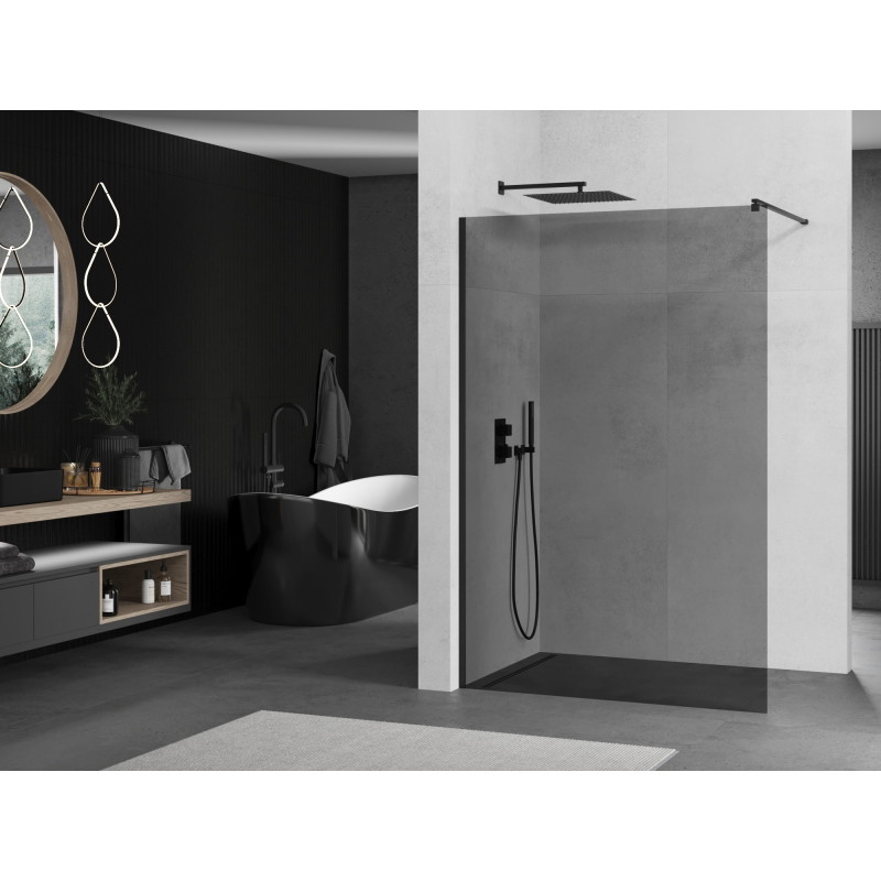Mexen Kioto dušisein Walk-in 100 x 200 cm, grafiit 8 mm, must - 800-100-101-70-40