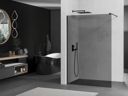 Mexen Kioto tuš stijena Walk-in 100 x 200 cm, grafit 8 mm, crna - 800-100-101-70-40