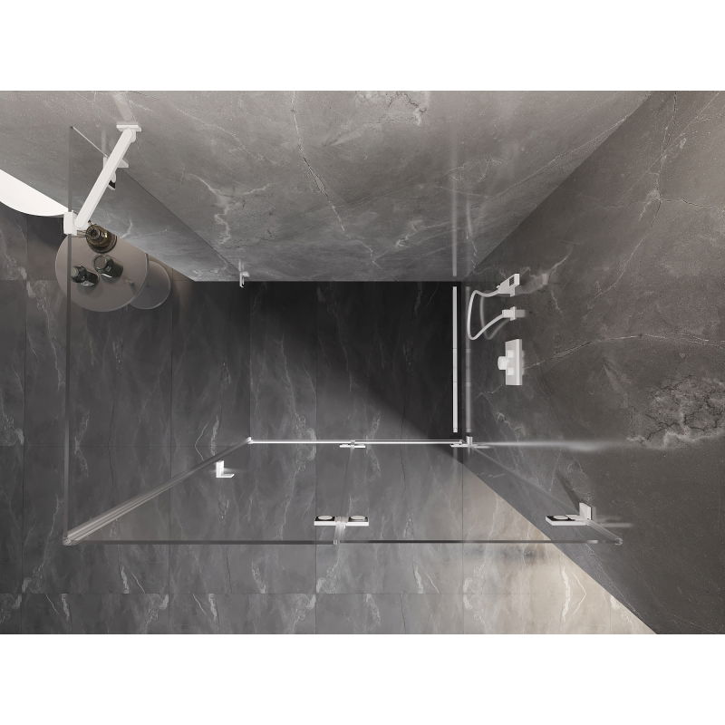 Mexen Lunar-F cabine de douche pliable droite 100 x 90 cm, transparent, blanc - 836-100-090-20-00-P