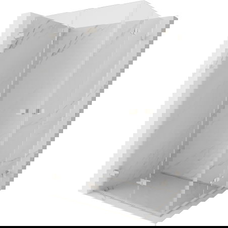 Mexen Lunar-F Duo zložljiva pršna kabina 95 x 80 cm, prozorna, brušeni nikelj - 836-095L-080P-97-00