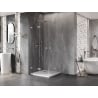 Mexen Lunar-F Duo foldable shower cabin 95 x 95 cm, transparent, brushed nickel - 836-095L-095P-97-00