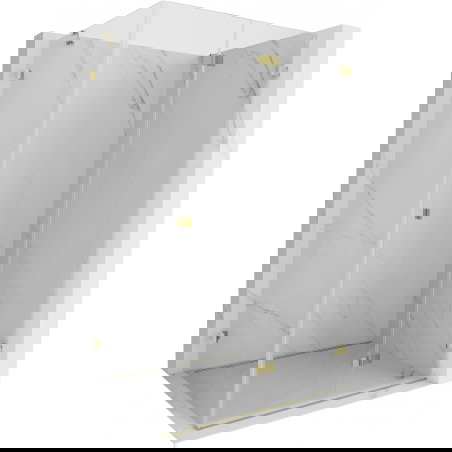 Mexen Lunar-F zložljiva pravokotna prha, desna 95 x 80 cm, prozorna, zlata - 836-095-080-50-00-P