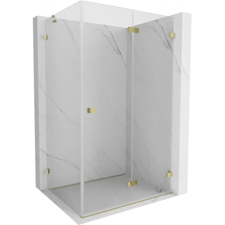 Mexen Lunar-F Duschkabine faltbar rechts 100 x 90 cm, transparent, gold - 836-100-090-50-00-P