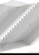 Mexen Lunar-F klappbare Duschkabine rechts 100 x 90 cm, transparent, gold - 836-100-090-50-00-P