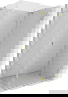 Mexen Lunar-F opklapbare douchecabine rechts 100 x 90 cm, transparant, goud - 836-100-090-50-00-P