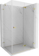 Mexen Lunar-F preklopna desna tuš kabina 100 x 90 cm, prozirna, zlatna - 836-100-090-50-00-P