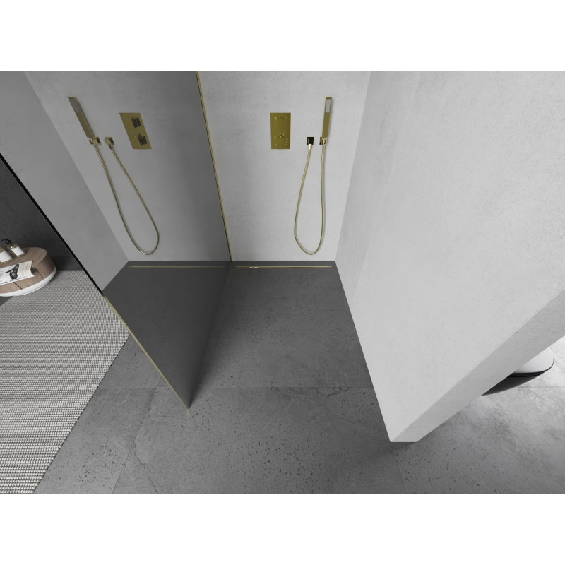 Mexen Kioto dušisein Walk-in 90 x 200 cm, peegel 8 mm, kuldne - 800-090-101-50-50