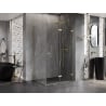 Mexen Lunar-F right folding shower cabin 80 x 70 cm, transparent, brushed gold - 836-080-070-55-00-P