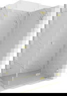 Mexen Lunar-F cabine de douche pliante droite 90 x 70 cm, transparente, or brossé - 836-090-070-55-00-P