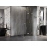Mexen Lunar-F cabine de douche pliante droite 80 x 80 cm, transparent, or brossé - 836-080-080-55-00-P