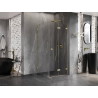 Mexen Lunar-F volditav dušinurk parem 80 x 80 cm, läbipaistev, harjatud kuldne - 836-080-080-55-00-P