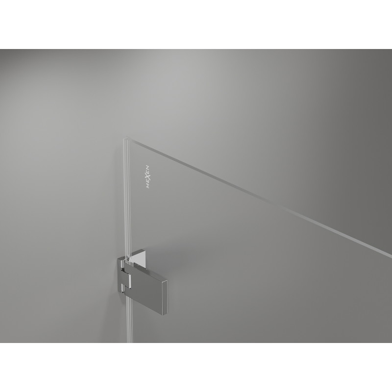 Mexen Lunar-F L zložljiva tuš kabina levo 100 x 100 cm, prosojna, krom - 836L-100-100-01-00-L
