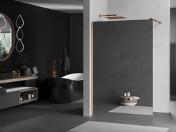 Mexen Kioto cloison de douche Walk-in 90 x 200 cm, miroir 8 mm, or rose - 800-090-101-60-50