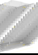 Mexen Lunar-F Duschkabine klappbar rechts 100 x 90 cm, transparent, gold gebürstet - 836-100-090-55-00-P