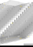 Mexen Lunar-F inklapbare douchecabine rechts 100 x 90 cm, transparant, geborsteld goud - 836-100-090-55-00-P