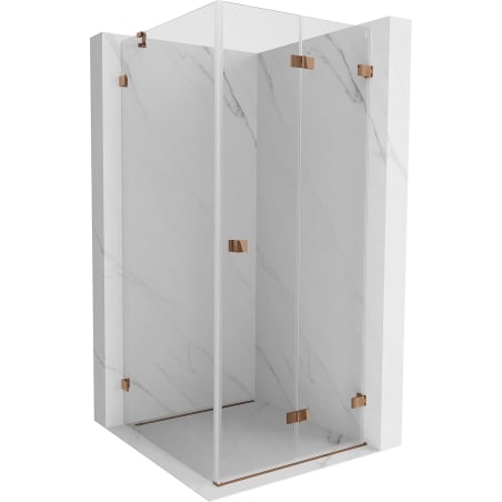 Mexen Lunar-F cabine de douche pliable droite 70 x 70 cm, transparent, or rose- 836-070-070-60-00-P