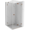 Mexen Lunar-F kokkupandav dušinurk parempoolne 80 x 80 cm, läbipaistev, roosa kuld- 836-080-080-60-00-P