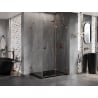 Mexen Lunar-F right folding shower enclosure 90 x 80 cm, transparent, rose gold- 836-090-080-60-00-P