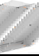 Mexen Lunar-F opvouwbare douchecabine rechts 90 x 80 cm, transparant, roze goud- 836-090-080-60-00-P