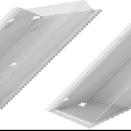 Mexen Lunar-F L vouwdeur douchecabine links 85 x 70 cm, transparant, wit - 836L-085-070-20-00-L