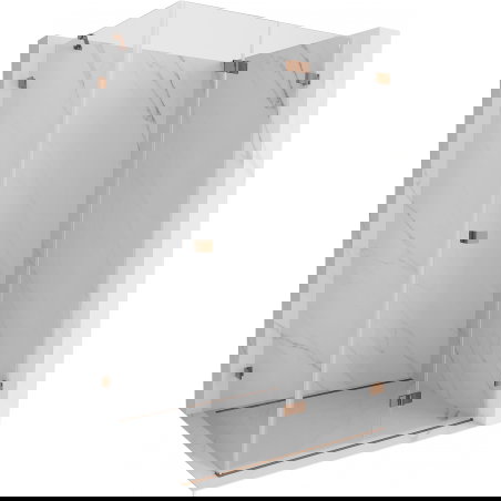 Mexen Lunar-F zložljiva tuš kabina desna 100 x 80 cm, prozorna, rožnato zlato - 836-100-080-60-00-P