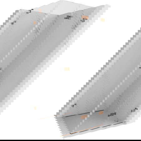 Mexen Lunar-F πτυσσόμενη καμπίνα ντους δεξιά 90 x 90 cm, διαφανές, ροζ χρυσό