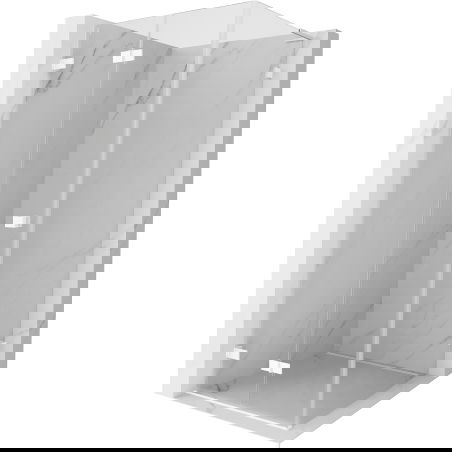 Mexen Lunar-F L klappbare Duschkabine links 80 x 80 cm, transparent, weiß - 836L-080-080-20-00-L