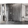 Mexen Lunar-F L kabina prysznicowa składana lewa 80 x 80 cm, transparent, biała - 836L-080-080-20-00-L