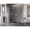 Mexen Lunar-F L folding shower cabin left 90 x 80 cm, transparent, white - 836L-090-080-20-00-L