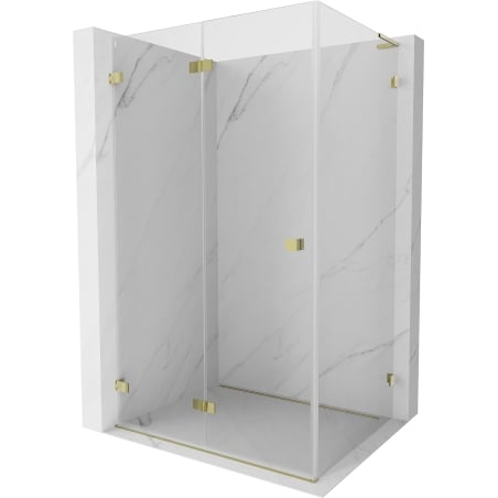 Mexen Lunar-F L Folded Shower Enclosure Left 80 x 70 cm, Transparent, Gold - 836L-080-070-50-00-L