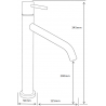 Mexen Rumba hoge wastafelkraan, chroom - 73510-00