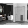 Mexen Kioto+ paroi de douche avec étagère Walk-in 140 x 200 cm, cadre noir, chrome - 800-140-121-01-70