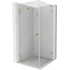 Mexen Lunar-F L folding shower enclosure left 80 x 80 cm, transparent, gold - 836L-080-080-50-00-L