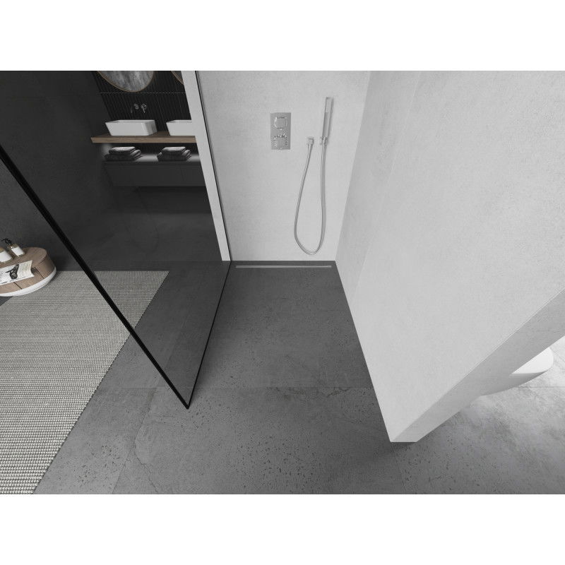Mexen Kioto paroi de douche Walk-in 120 x 200 cm, cadre noir 8 mm, chromé - 800-120-101-01-70