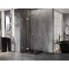 Mexen Lunar-F L folding shower enclosure left 70 x 70 cm, transparent, brushed gold - 836L-070-070-55-00-L