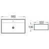 Mexen Alisa lavabo sur plan 55 x 32 cm, blanc - 21745500