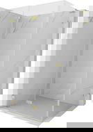 Mexen Lunar-F L cabina de ducha plegable izquierda 80 x 70 cm, transparente, oro cepillado - 836L-080-070-55-00-L